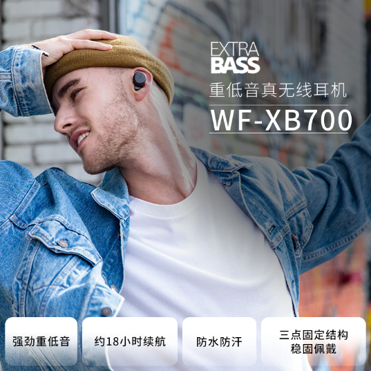 索尼(Sony)WF-XB700 重低音真无线耳机耳机(WF-XB700/BZ)_1