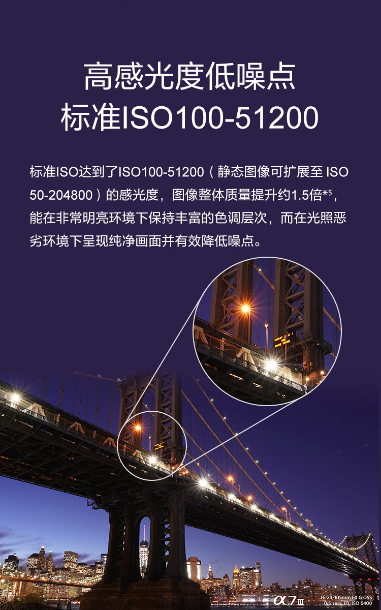 高感光度低噪点标准ISO 100-51200